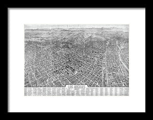 Old Map Of Los Angeles 1909 - Framed Print