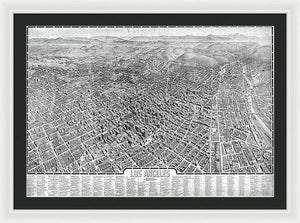 Old Map Of Los Angeles 1909 - Framed Print