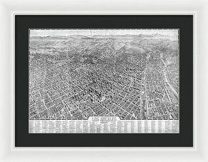 Old Map Of Los Angeles 1909 - Framed Print