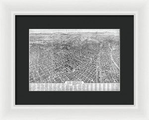 Old Map Of Los Angeles 1909 - Framed Print