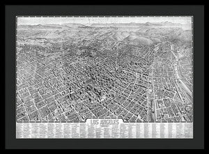 Old Map Of Los Angeles 1909 - Framed Print