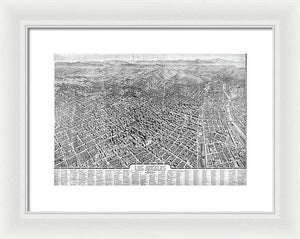 Old Map Of Los Angeles 1909 - Framed Print