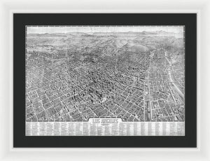 Old Map Of Los Angeles 1909 - Framed Print