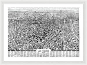 Old Map Of Los Angeles 1909 - Framed Print