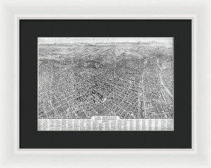 Old Map Of Los Angeles 1909 - Framed Print