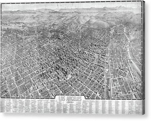 Old Map Of Los Angeles 1909 - Acrylic Print