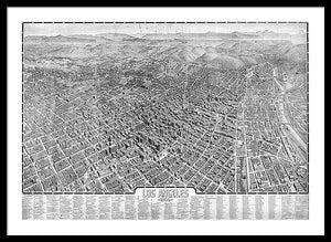 Old Map Of Los Angeles 1909 - Framed Print