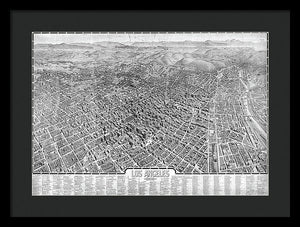 Old Map Of Los Angeles 1909 - Framed Print