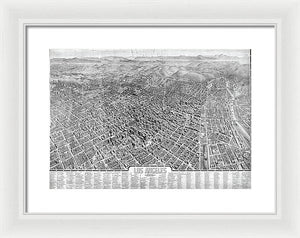 Old Map Of Los Angeles 1909 - Framed Print