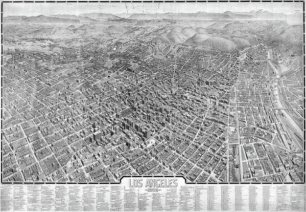 Old Map Of Los Angeles 1909 - Art Print