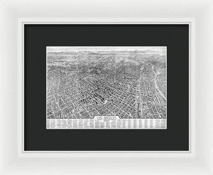 Old Map Of Los Angeles 1909 - Framed Print