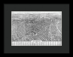 Old Map Of Los Angeles 1909 - Framed Print