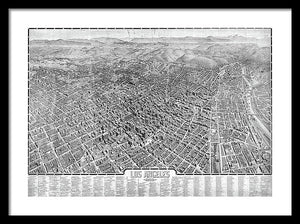 Old Map Of Los Angeles 1909 - Framed Print