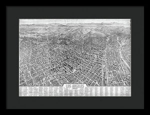 Old Map Of Los Angeles 1909 - Framed Print