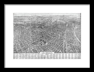 Old Map Of Los Angeles 1909 - Framed Print