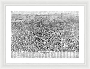 Old Map Of Los Angeles 1909 - Framed Print