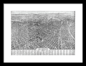 Old Map Of Los Angeles 1909 - Framed Print