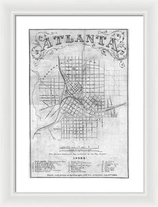 Old Map Of Atlanta 1864 - Framed Print