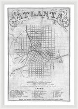 Load image into Gallery viewer, Old Map Of Atlanta 1864 - Framed Print