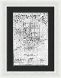 Old Map Of Atlanta 1864 - Framed Print