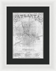 Old Map Of Atlanta 1864 - Framed Print