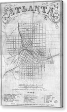 Load image into Gallery viewer, Old Map Of Atlanta 1864 - Acrylic Print