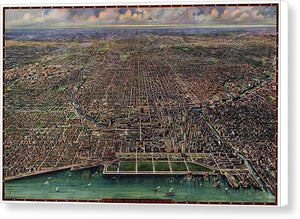 Old Map Of Chicago 1916 - Canvas Print