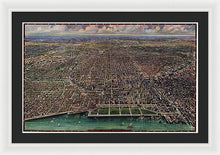 Load image into Gallery viewer, Old Map Of Chicago 1916 - Framed Print