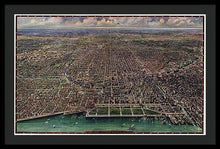 Load image into Gallery viewer, Old Map Of Chicago 1916 - Framed Print