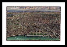 Load image into Gallery viewer, Old Map Of Chicago 1916 - Framed Print