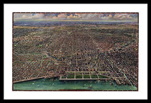 Load image into Gallery viewer, Old Map Of Chicago 1916 - Framed Print