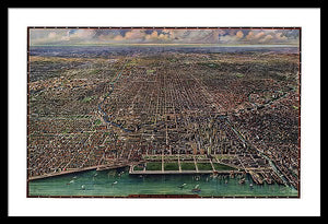 Old Map Of Chicago 1916 - Framed Print