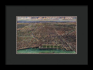 Old Map Of Chicago 1916 - Framed Print