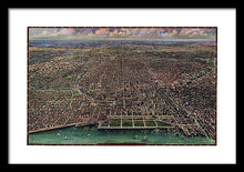 Load image into Gallery viewer, Old Map Of Chicago 1916 - Framed Print