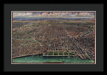 Load image into Gallery viewer, Old Map Of Chicago 1916 - Framed Print