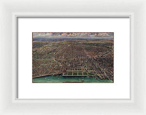 Old Map Of Chicago 1916 - Framed Print