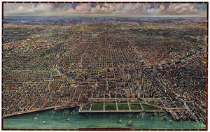 Old Map Of Chicago 1916 - Art Print