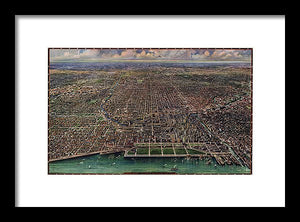 Old Map Of Chicago 1916 - Framed Print