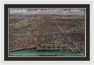 Old Map Of Chicago 1916 - Framed Print