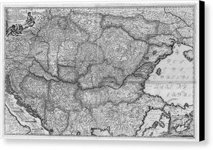 Old Map Of Eastern Europe Circa 1740 - Canvas Print