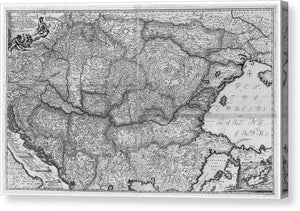 Old Map Of Eastern Europe Circa 1740 - Canvas Print