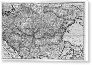 Old Map Of Eastern Europe Circa 1740 - Canvas Print