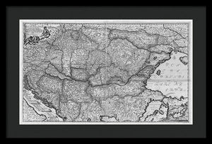 Old Map Of Eastern Europe Circa 1740 - Framed Print