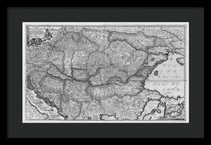 Old Map Of Eastern Europe Circa 1740 - Framed Print