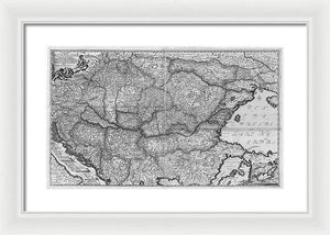 Old Map Of Eastern Europe Circa 1740 - Framed Print