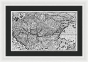 Old Map Of Eastern Europe Circa 1740 - Framed Print