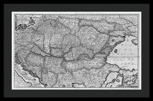 Old Map Of Eastern Europe Circa 1740 - Framed Print