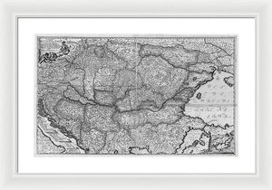 Old Map Of Eastern Europe Circa 1740 - Framed Print