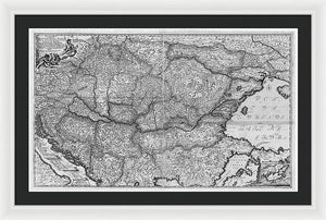 Old Map Of Eastern Europe Circa 1740 - Framed Print