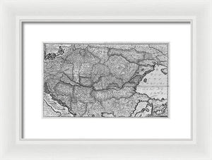 Old Map Of Eastern Europe Circa 1740 - Framed Print